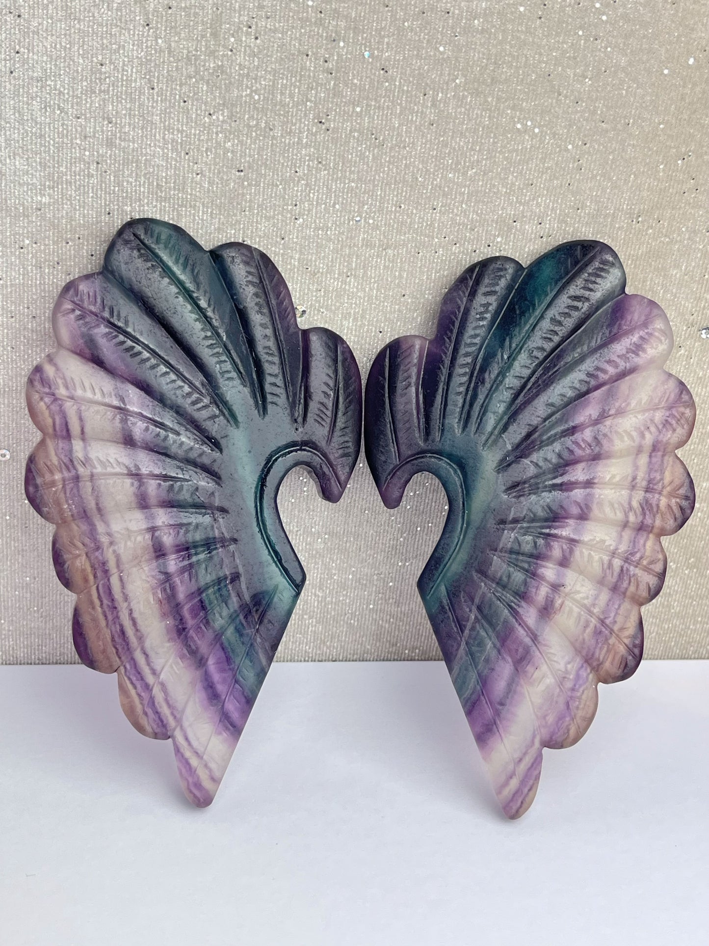 Regnbue Fluoritt Vinger (med stand)