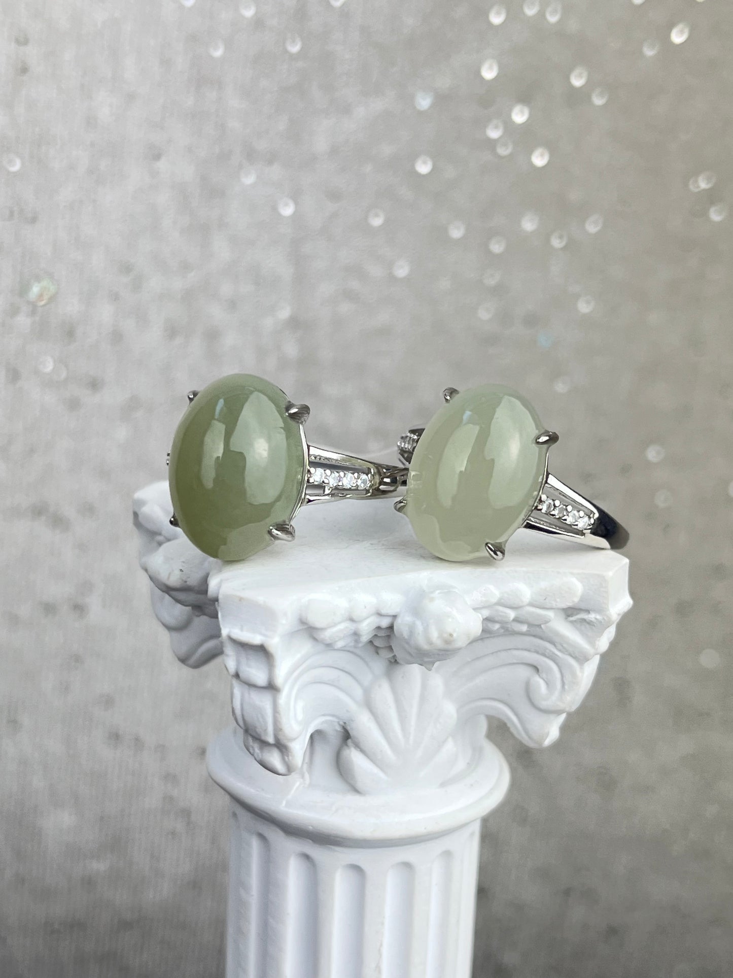 Ring med Jade, Nefritt i 925 sterling sølv