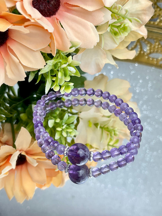 Ametyst armbånd 5mm+/11mm+
