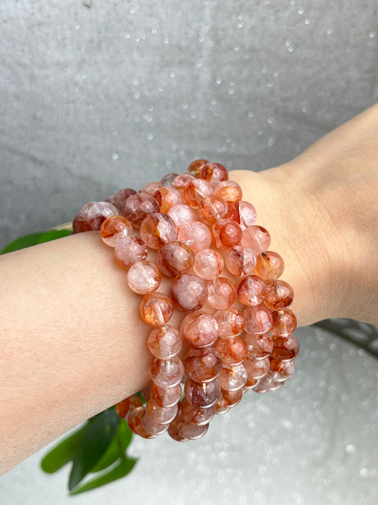 Flammekvarts armbånd 8-10mm+