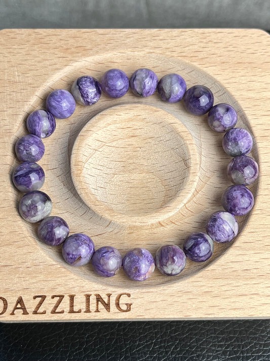 Charoitt armbånd 9mm+