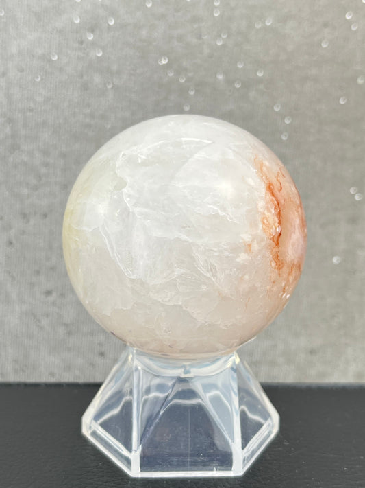 Blomster agat med kvarts kule