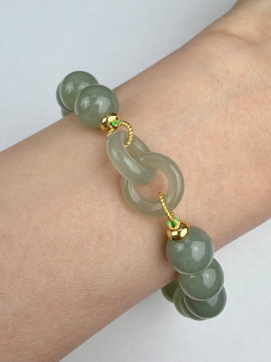 Jade, Nefritt armbånd 10mm+