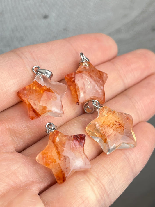 Flammekvarts Anheng i 925 sterling sølv