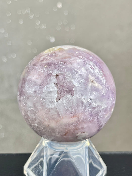Blomster Agat med kvarts/ametyst Kule