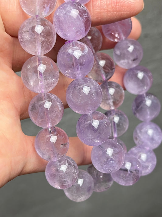 Ametyst armbånd 14mm+