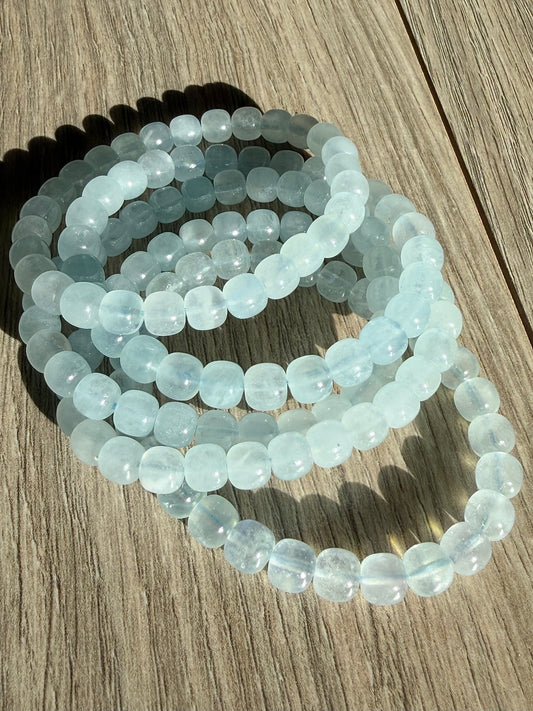 Akvamarin armbånd 7mm+