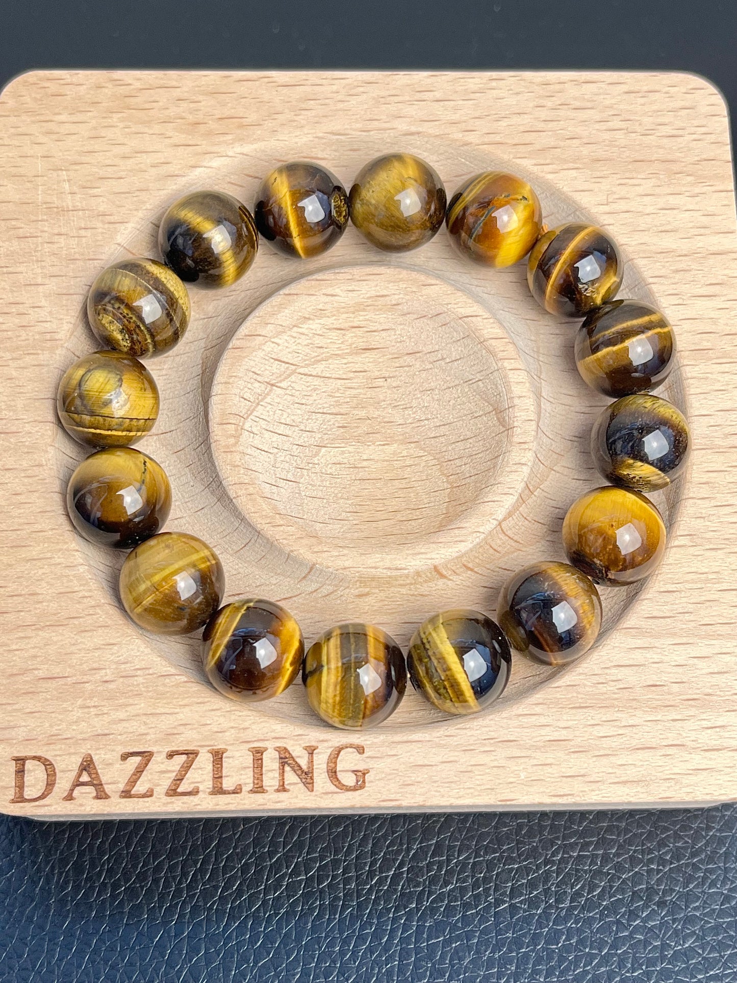 Tigerøye armbånd 11-12mm+