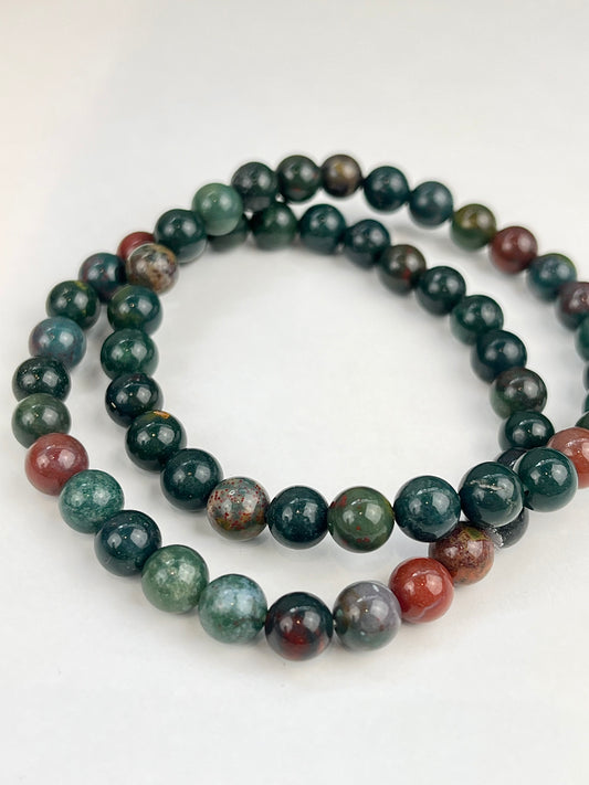 Blodstein (Heliotrop) armbånd 6mm+