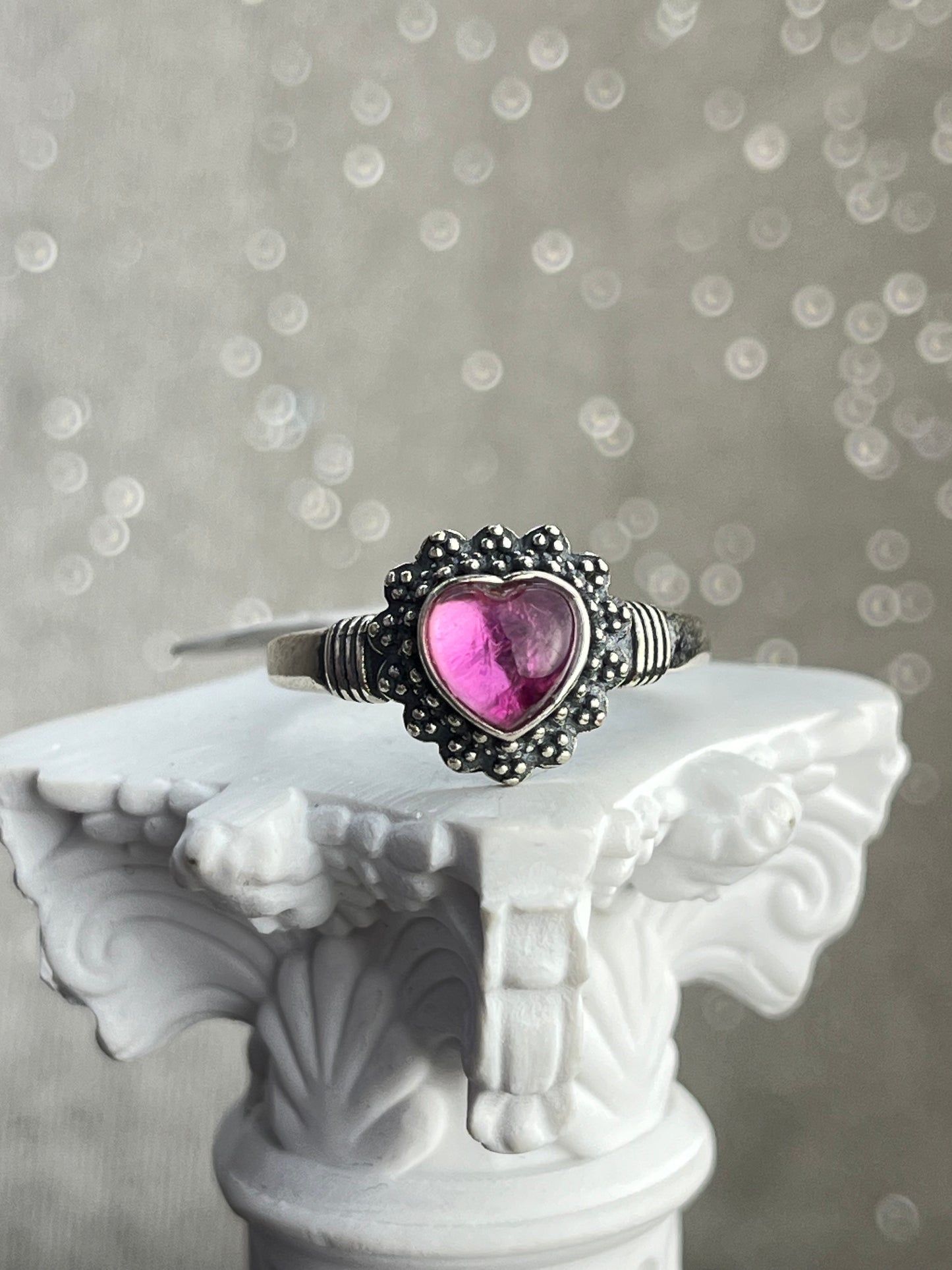 Ring med Rosa Turmalin i 925 sterling sølv