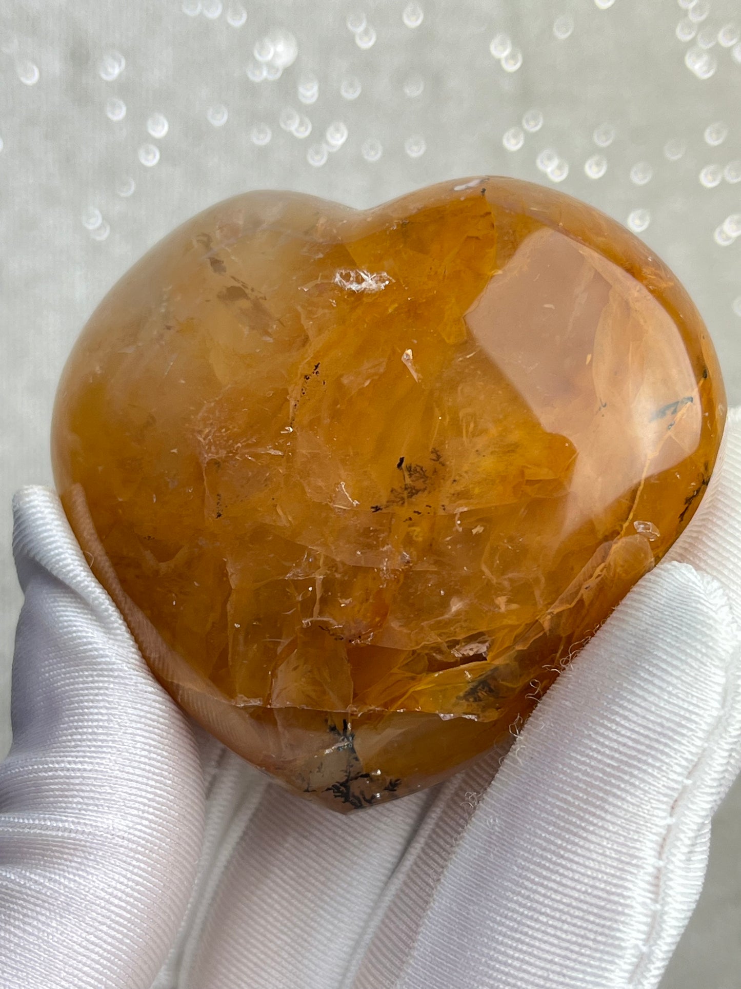 Dendritic Golden Healer Kvarts Hjerte