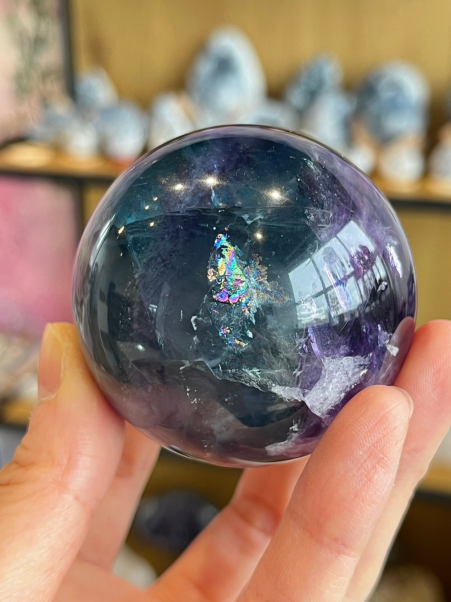 Rainbow Fluorite Sphere