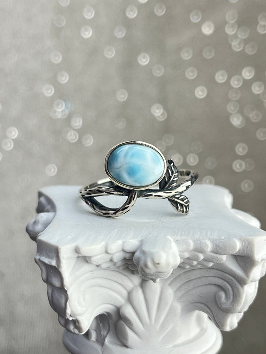 Ring med Larimar i 925 sterling sølv