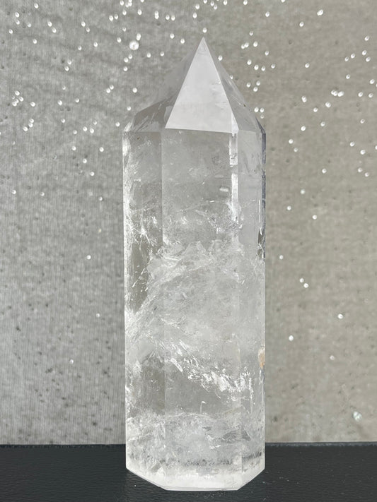 Bergkrystall klar kvarts tårn