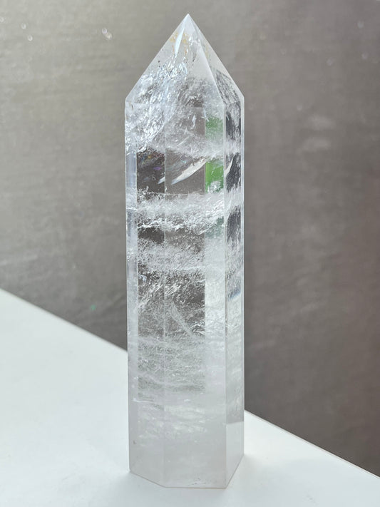 Bergkrystall klar kvarts tårn