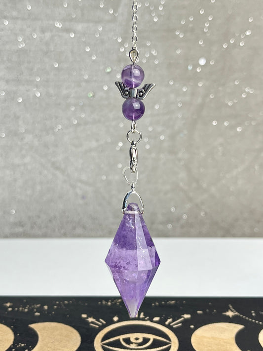 Ametyst Anheng/Pendel med kjede