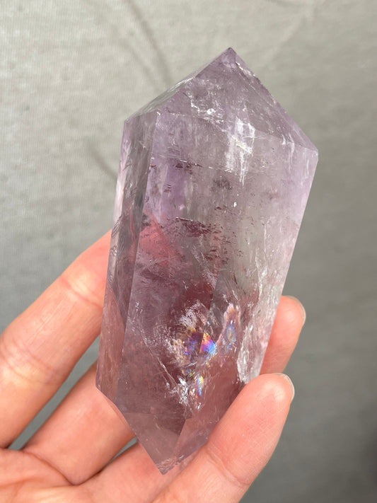 Ametyst polert dobbelt terminert