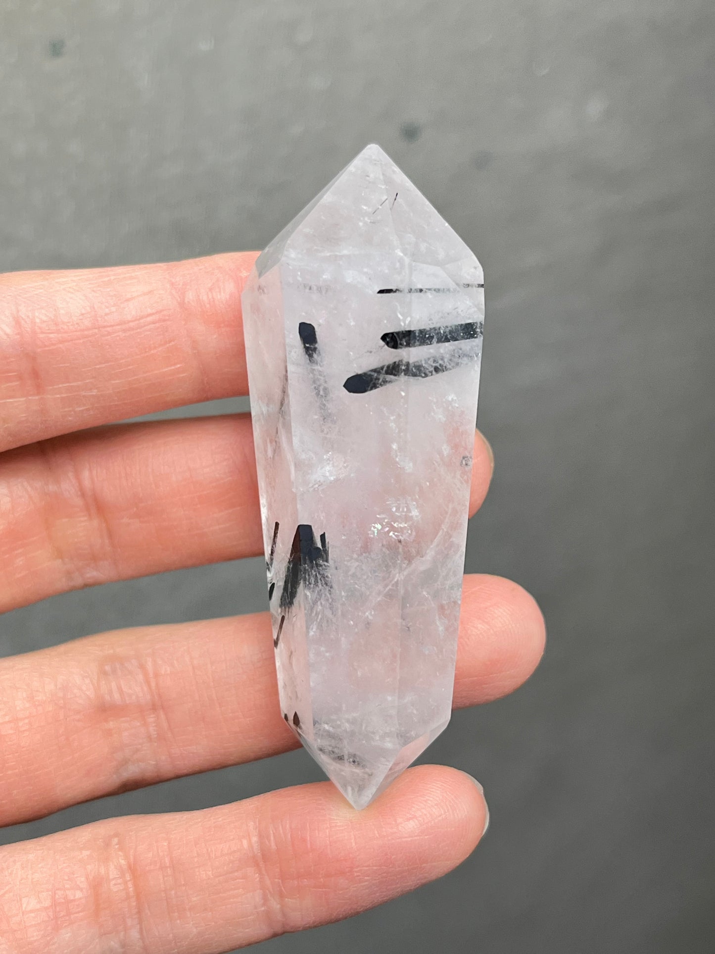 Polished double-terminated tourmaline