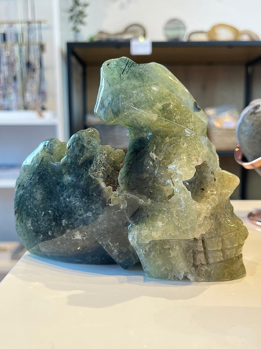 Prehnitt hodeskalle XL