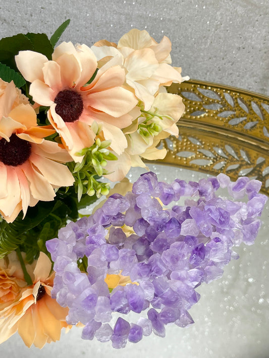 Ametyst armbånd 10-12mm+