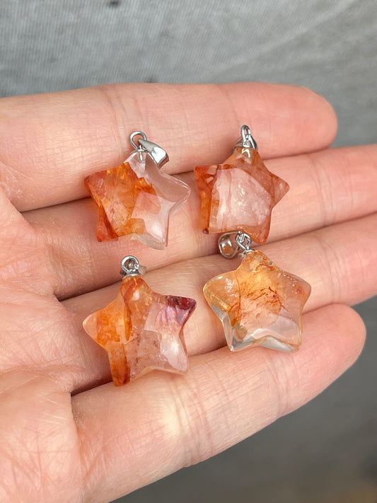 Flammekvarts Anheng i 925 sterling sølv