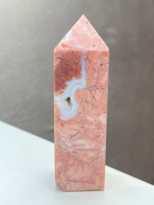 Rosa Agat tårn (Cotton Candy Agate)