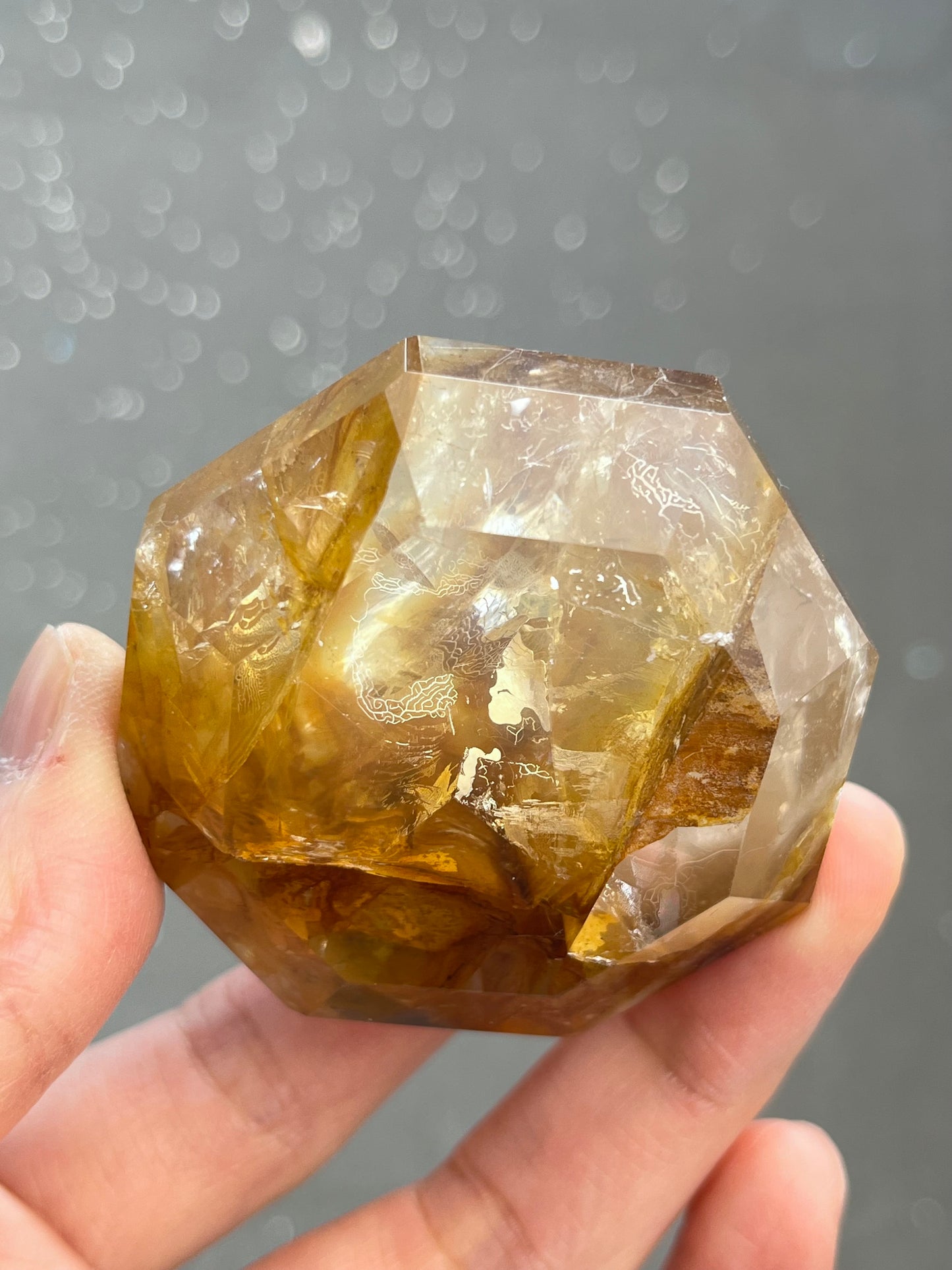 Golden healer quartz diamond shape