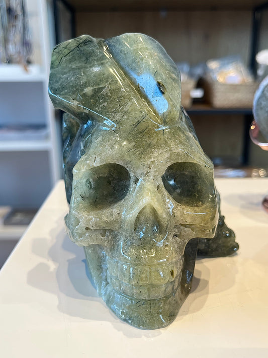 Prehnitt hodeskalle XL