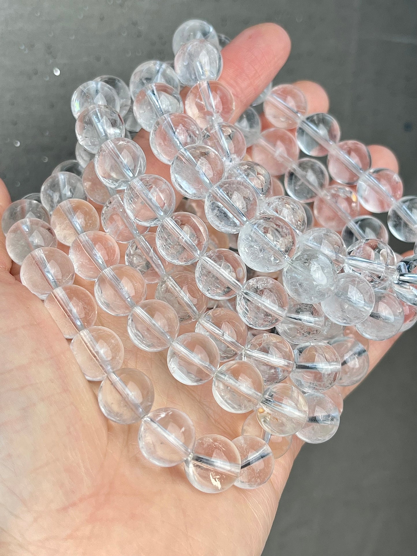 Rock crystal clear quartz bracelet 10-11mm+