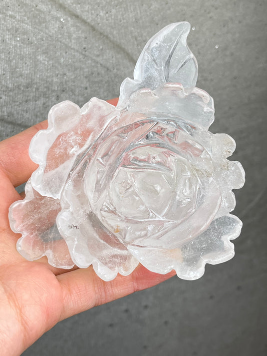 Bergkrystall klar kvarts blomst