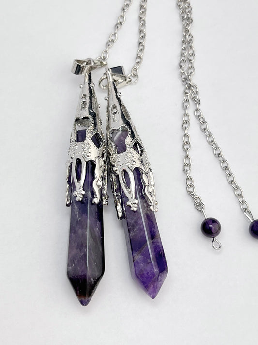 Ametyst Anheng/Pendel med kjede