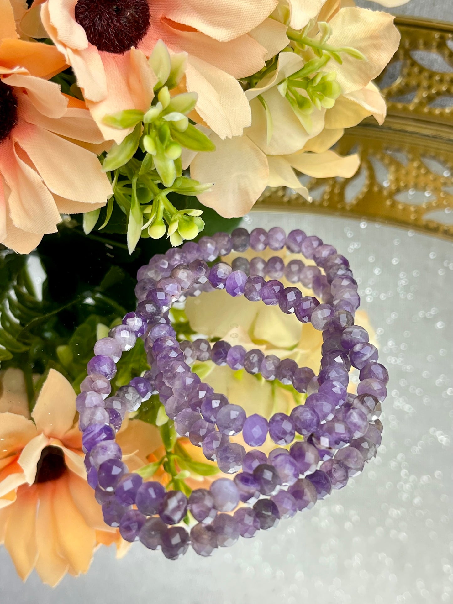 Ametyst armbånd 6mm+