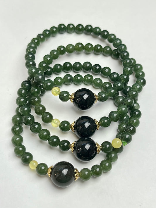 Jade, Nefritt armbånd 6mm+