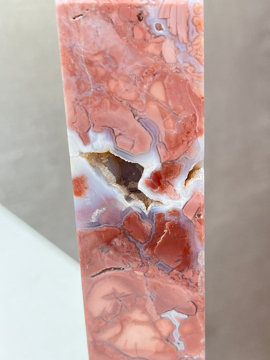 Rosa Agat tårn (Cotton Candy Agate)