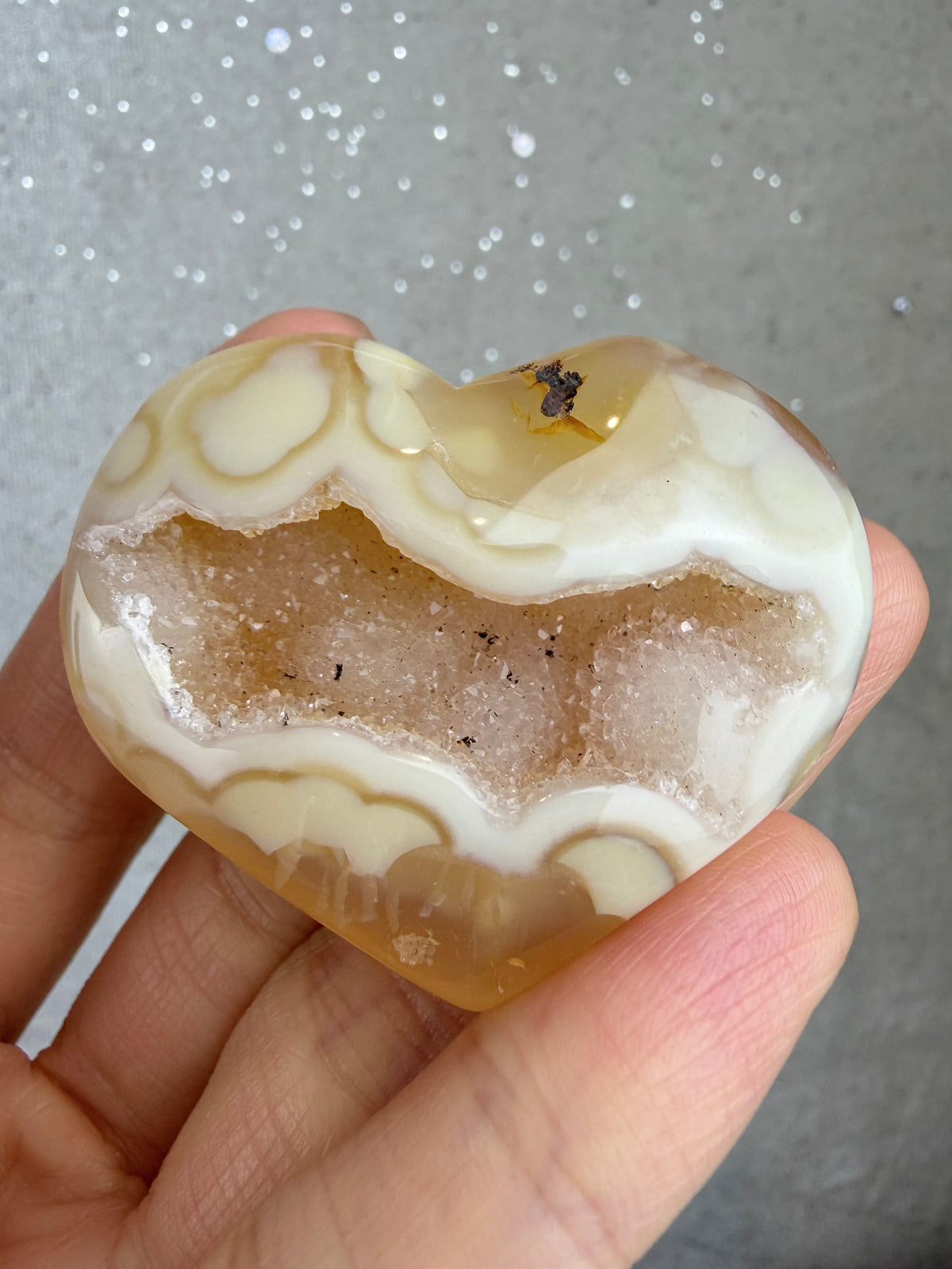 Druzy Agat Hjerte
