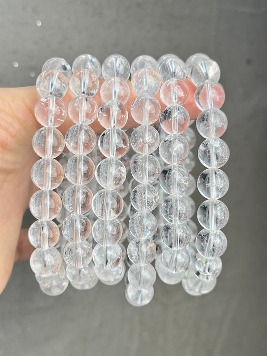 Bergkrystall klar kvarts armbånd 9mm+