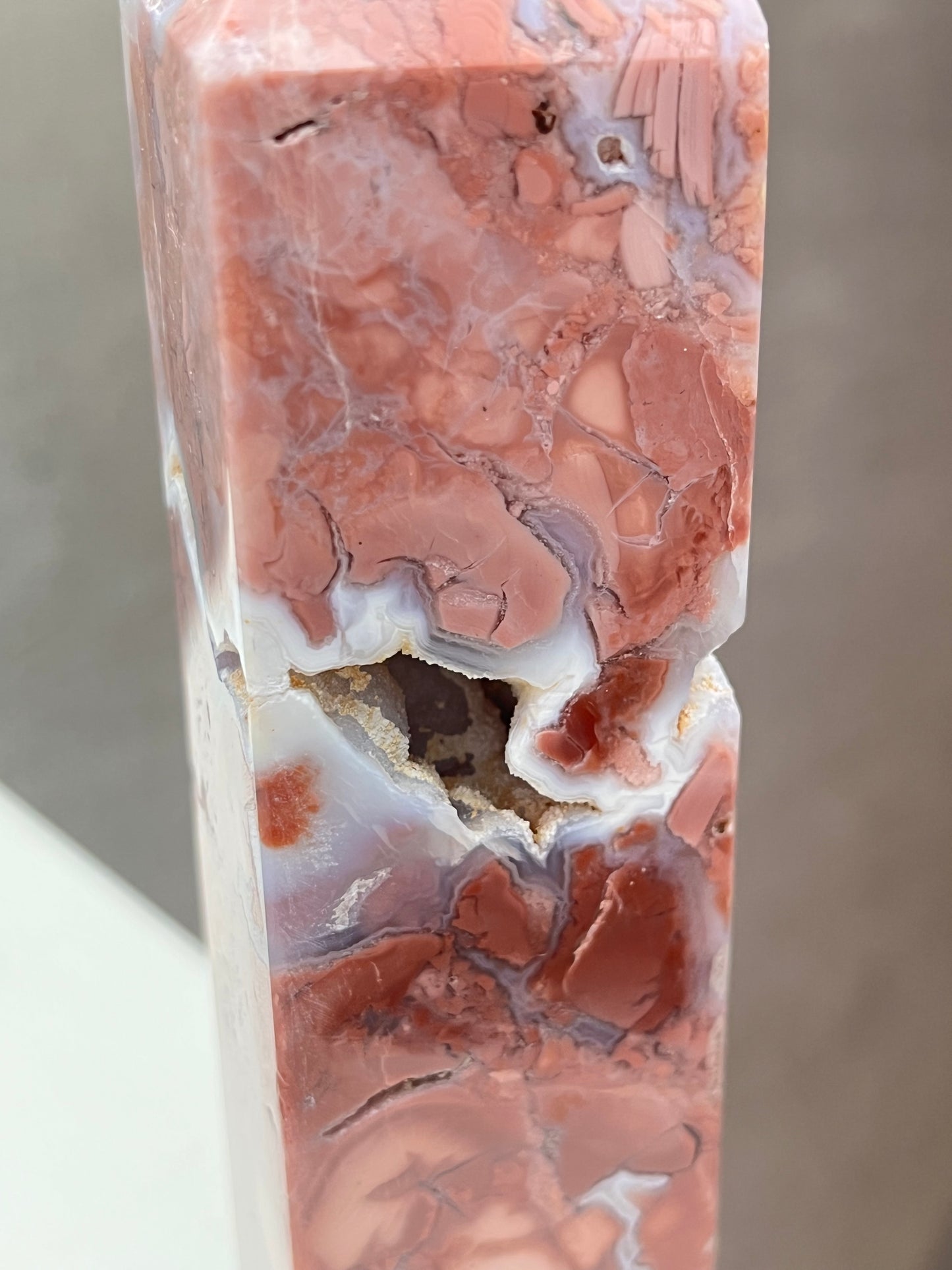 Rosa Agat tårn (Cotton Candy Agate)