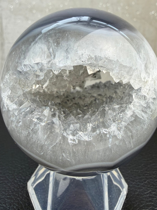 Agat geode kule med druzykvarts