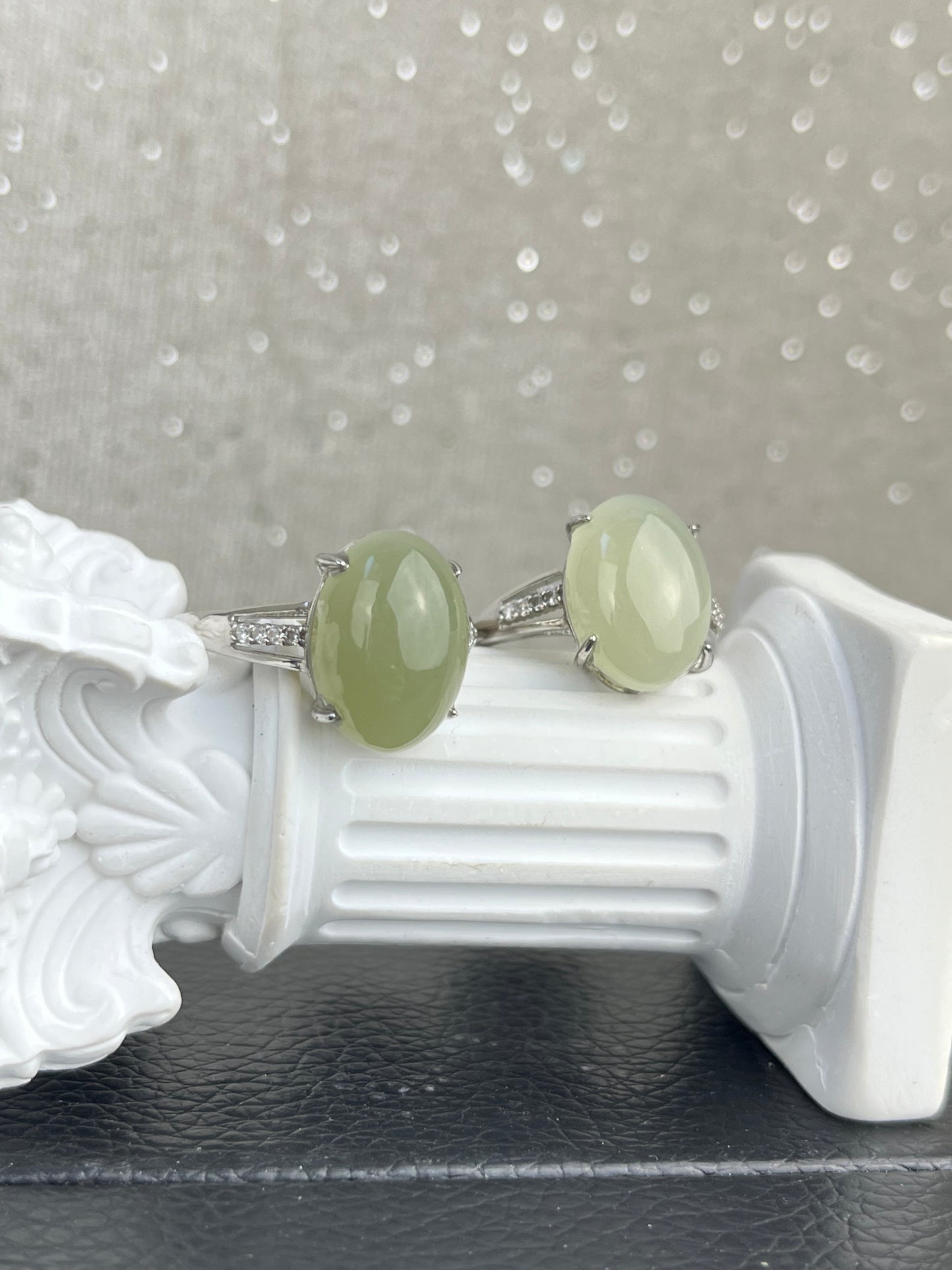 Ring med Jade, Nefritt i 925 sterling sølv
