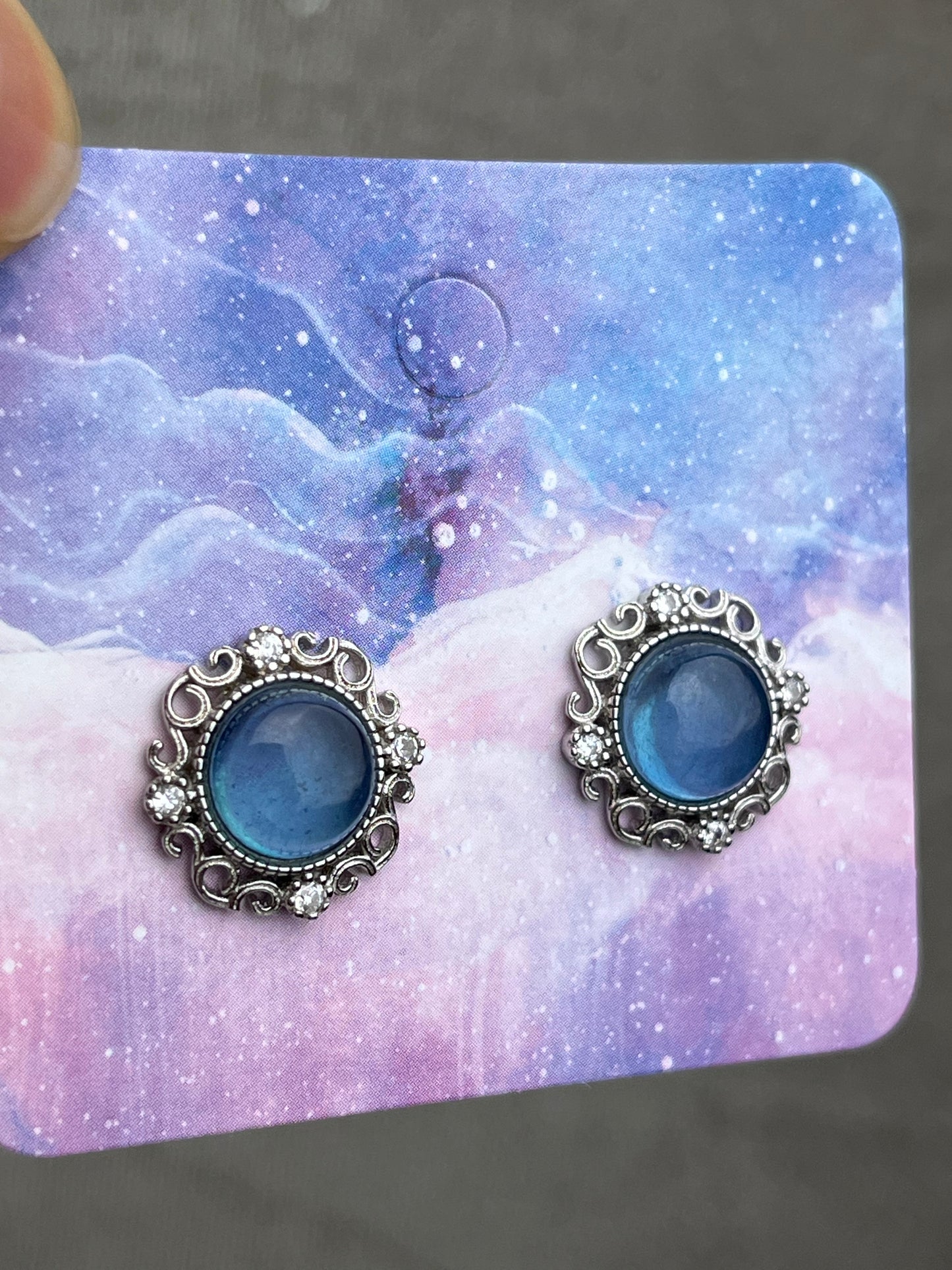 Akvamarin øredobber i 925 sterling sølv