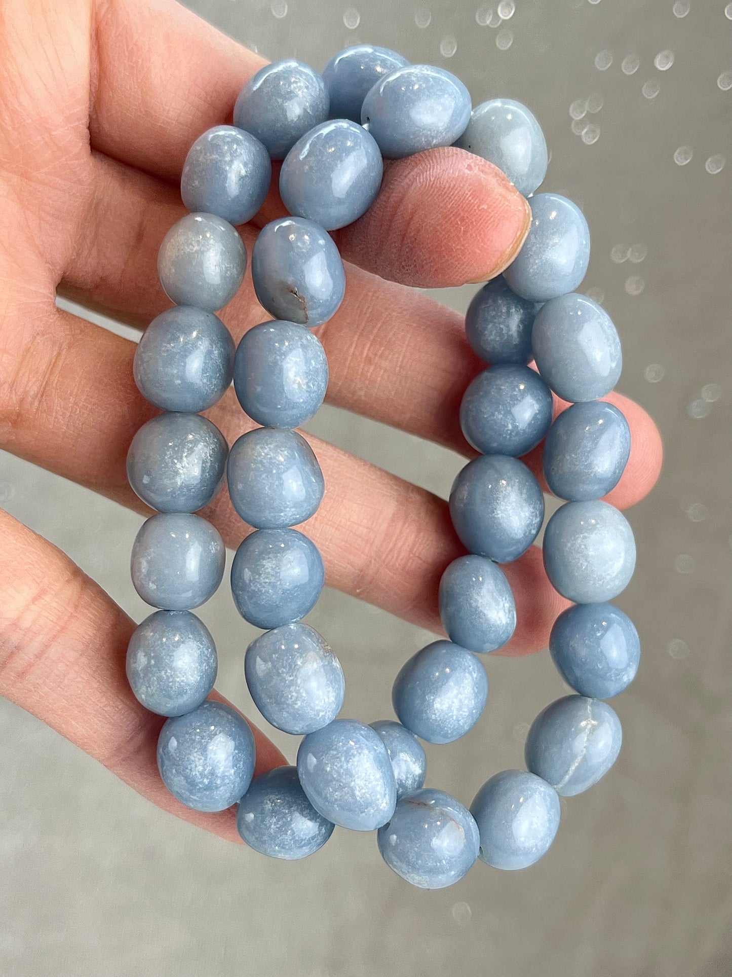 Angelite Bracelet 9-10mm+