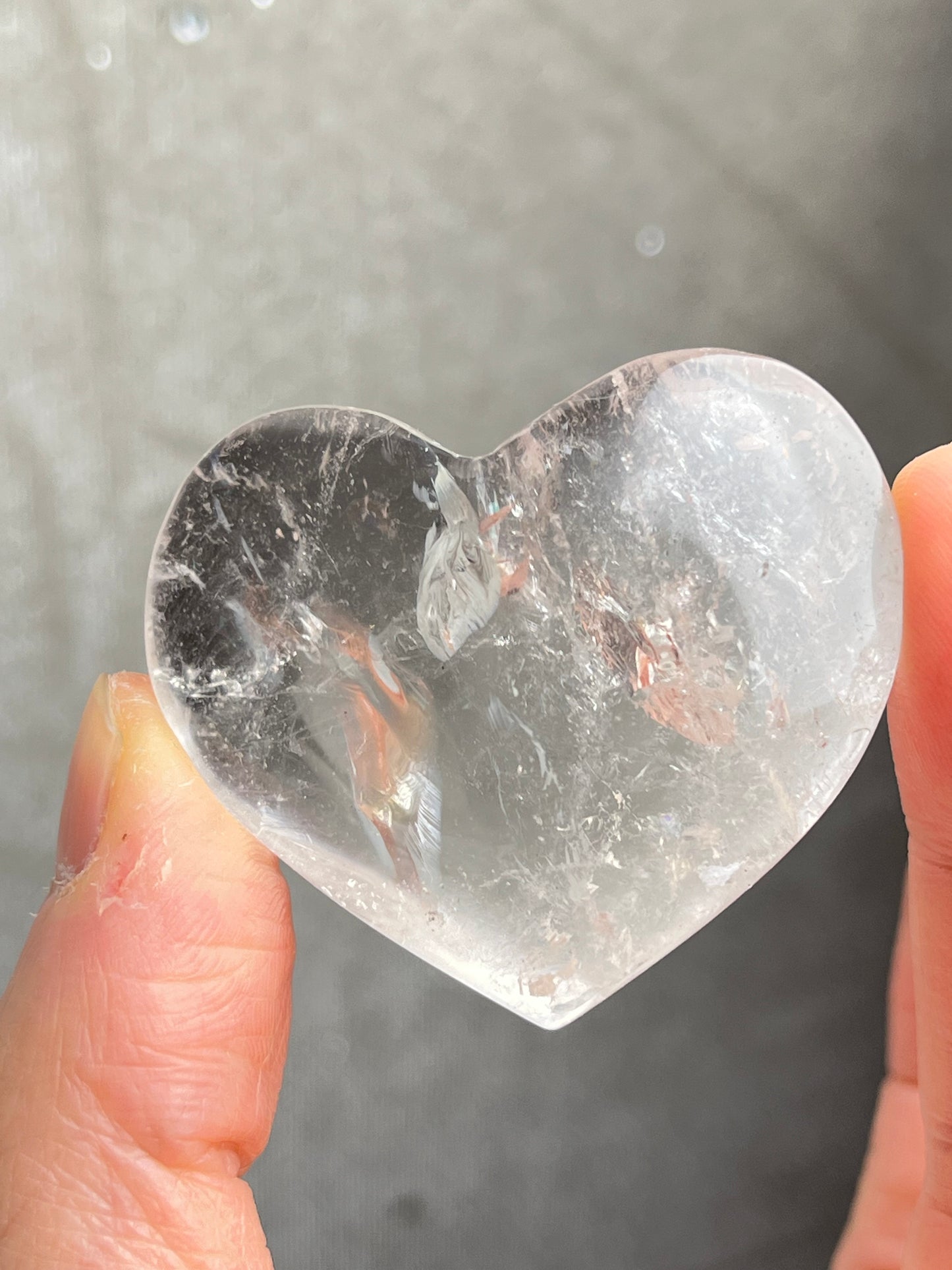 Klar kvarts Bergkrystall hjerte 4-5cm