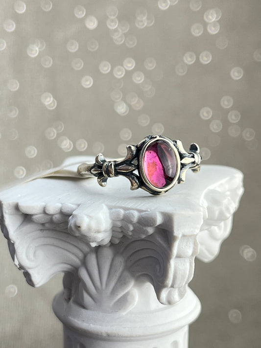 Ring med Rosa Turmalin i 925 sterling sølv