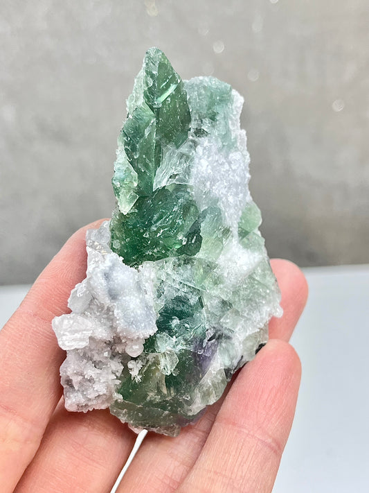 Grønn Fluorit med kvarts