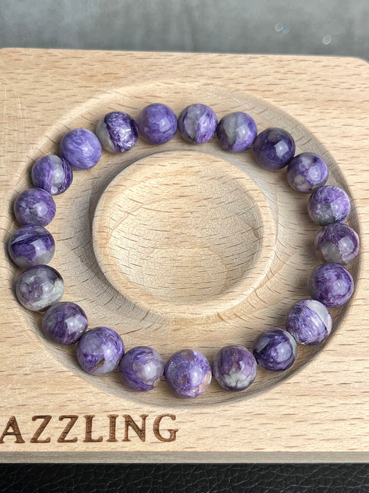 Charoitt armbånd 9mm+