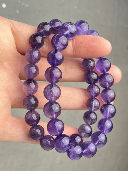 Ametyst armbånd 9-10mm+