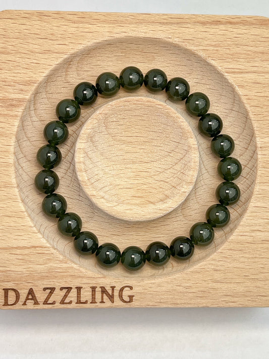 Jade, Nefritt armbånd 8mm+