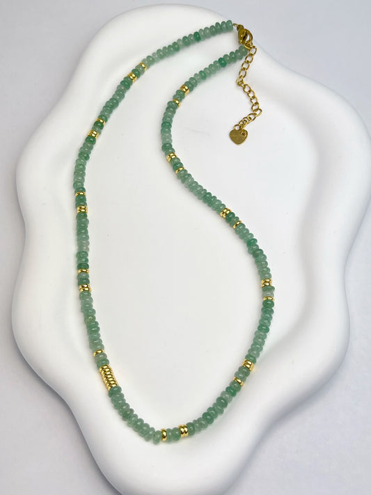 Grønn Aventurin Halskjede