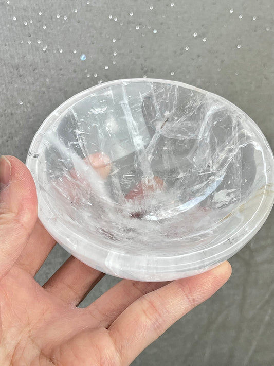 Bergkrystall klarkvarts skål