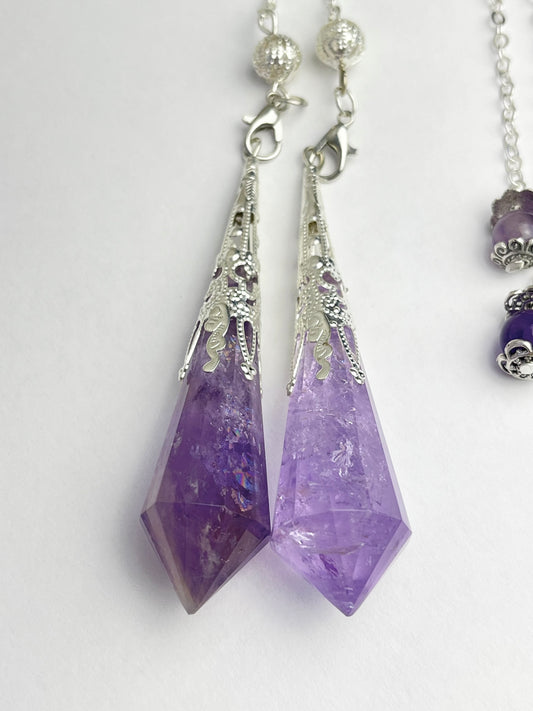 Ametyst Anheng/Pendel med kjede